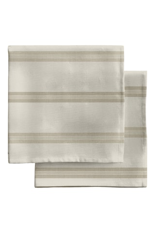 4 serviettes de table Nua - Beige et vert - 43 x 43 cm