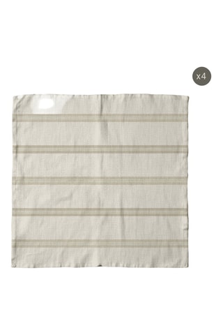 4 serviettes de table Nua - Beige et vert - 43 x 43 cm