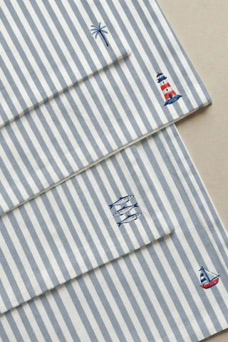 4 serviettes de table Rilen - Bleu - 43 x 43 cm