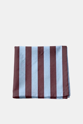4 serviettes de table Summer Stripes - Marron et bleu clair - 43 x 43 cm