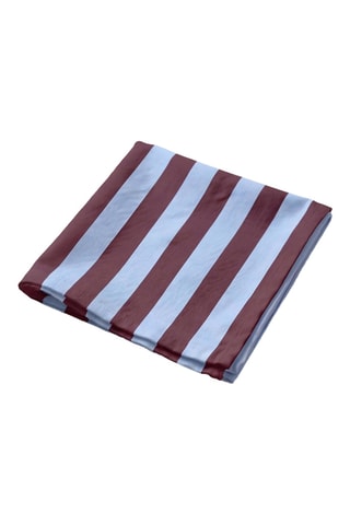 4 serviettes de table Summer Stripes - Marron et bleu clair - 43 x 43 cm