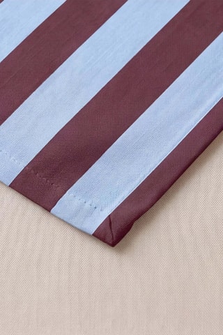 4 serviettes de table Summer Stripes - Marron et bleu clair - 43 x 43 cm