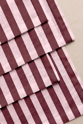 4 serviettes de table Summer Stripes - Bordeaux et rose - 43 x 43 cm