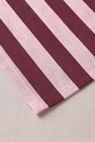 4 serviettes de table Summer Stripes - Bordeaux et rose - 43 x 43 cm