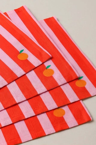 4 sets de table Mindanao - Rouge et rose - 35 x 50 cm
