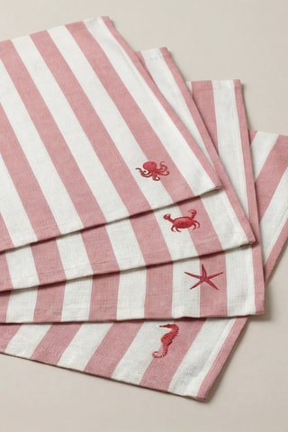 4 sets de table Seleni - Rose et blanc - 35 x 50 cm