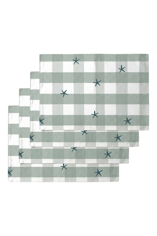 4 sets de table Kane - Vert et blanc - 35 x 50 cm