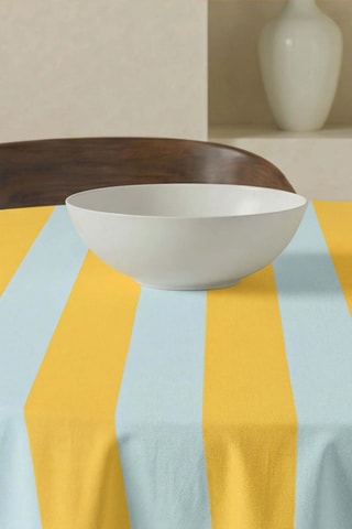 Nappe antitache ronde Summer Stripes - Jaune et bleu clair