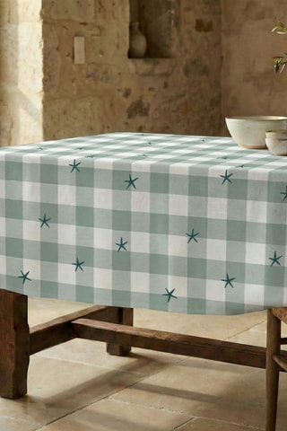 Nappe antitache rectangulaire Kane - Vert et blanc