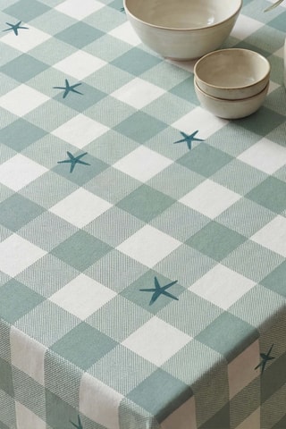 Nappe antitache rectangulaire Kane - Vert et blanc