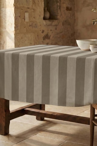 Nappe antitache rectangulaire Summer Stripes - Beige et marron