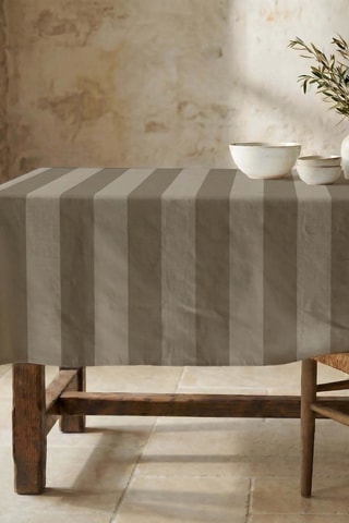 Nappe antitache rectangulaire Summer Stripes - Beige et marron