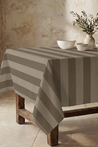 Nappe antitache rectangulaire Summer Stripes - Beige et marron