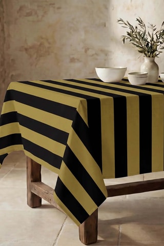 Nappe antitache rectangulaire Summer Stripes - Noir et kaki