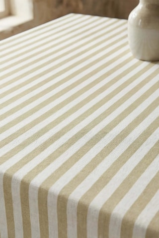 Nappe antitache rectangulaire Seleni - Ocre et blanc