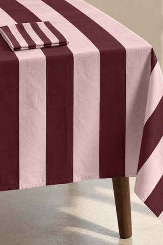 Nappe antitache rectangulaire Summer Stripes - Bordeaux et rose