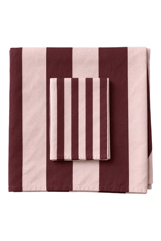 Nappe antitache rectangulaire Summer Stripes - Bordeaux et rose