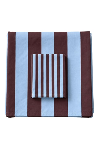 Nappe antitache rectangulaire Summer Stripes - Bleu et marron