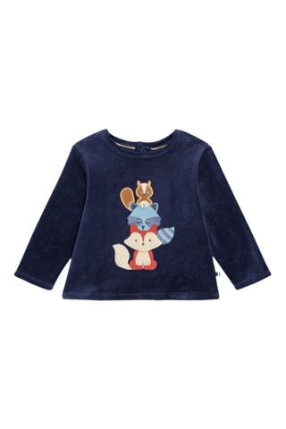 Pijama de terciopelo - Azul marino y crudo - Obaïbi