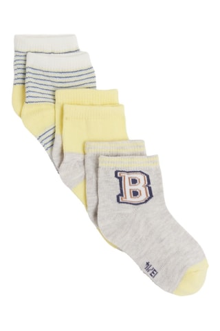 3 pares de calcetines - Gris claro jaspeado - Obaïbi