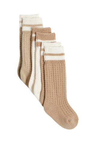 3 pares de calcetines - Marrón y blanco - Obaïbi