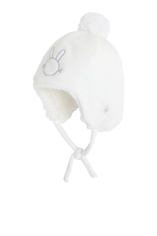 Gorro de aviador con borla - Blanco - Obaibi