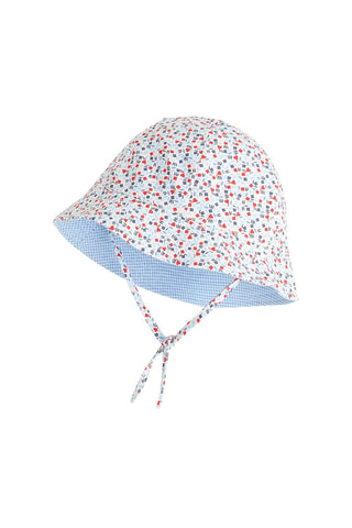 Gorro bucket reversible - Celeste y rojo