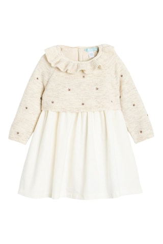 Vestido combinado - Beige jaspeado - Obaïbi