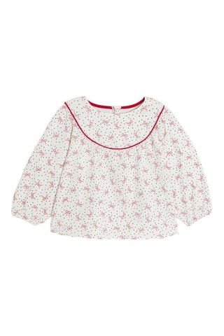 Blusa - Blanco y rojo - Okaïdi - Obaïbi