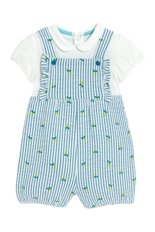 Body y peto - Blanco y azul pato