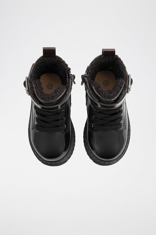 Bottines fourrées vernies - Noir - Obaïbi