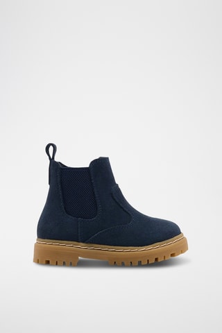 Botas de piel de serraje - Azul marino