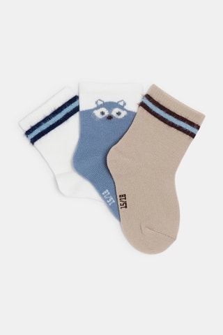 3 pares de calcetines - Azul y topo