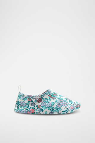Zapatillas para el baño - Blanco y verde agua