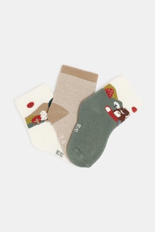 3 pares de calcetines - Caqui