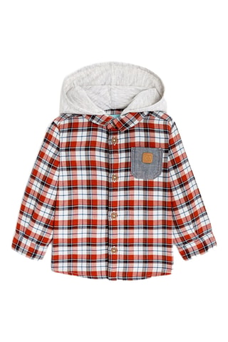 Camisa con capucha - Naranja y gris jaspeado