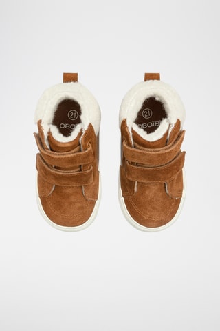 Zapatillas forradas de piel de serraje - Camel