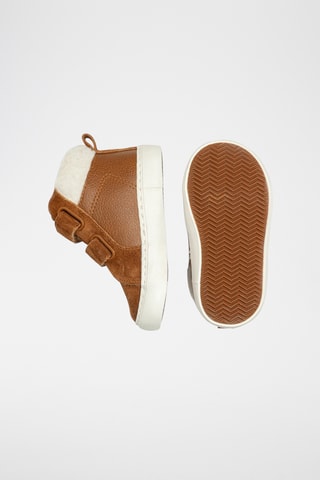Zapatillas forradas de piel de serraje - Camel