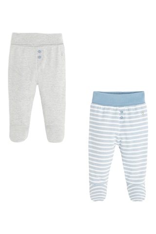 2 pantalones - Gris claro jaspeado y celeste