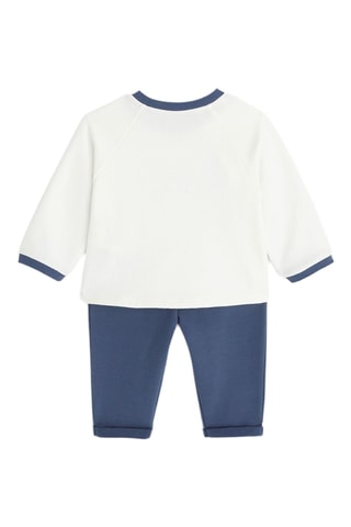 Camiseta y pantalón - Blanco y azul marino