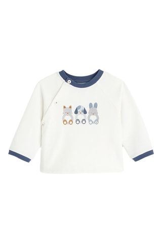 Camiseta y pantalón - Blanco y azul marino