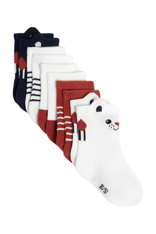 5 pares de calcetines - Azul marino y blanco