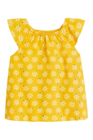 Blusa y cubrepañal - Amarillo y verde agua