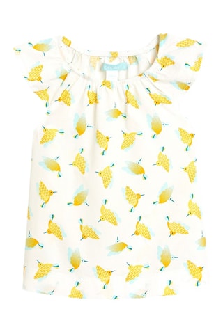 Blusa y cubrepañal - Blanco y turquesa