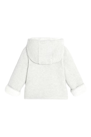 Cárdigan con capucha de algodón orgánico - Blanco
