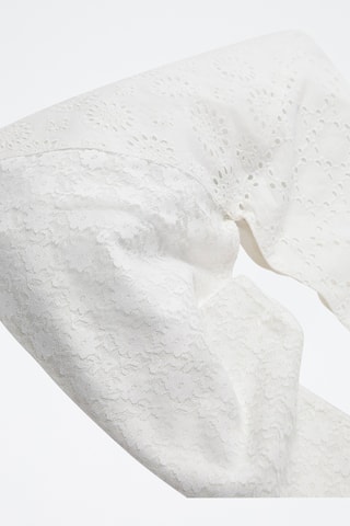 Trendy Handtas met Engelse Borduursels - Wit - Pull & Bear