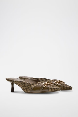 Mules à talons - Marron et marron clair