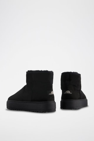 Gevoerde Platform Boots - Zwart