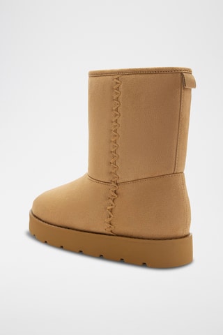 Gevoerde Enkellaarzen - Beige