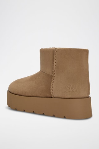 Gevoerde Enkellaarzen - Beige